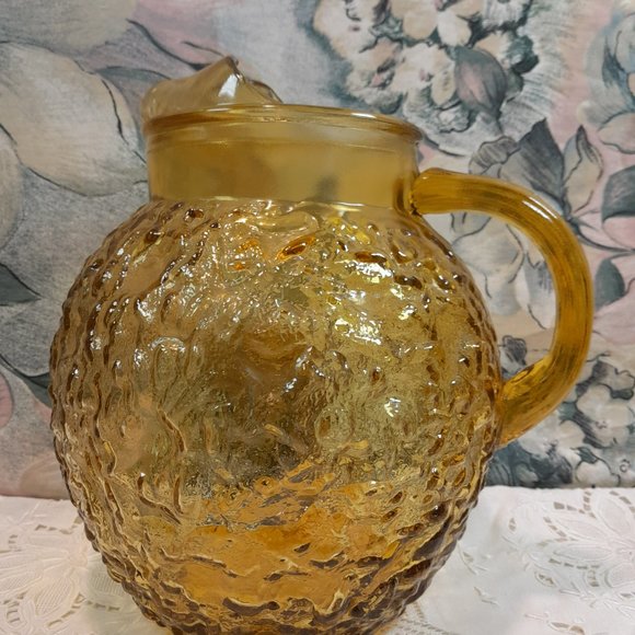 Vintage Anchor Hocking Lido Gold Pitcher and Glasses Set 🌟 - Picture 7 of 11
